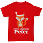 Santa Hat Fox Personalised Boy's T-Shirt