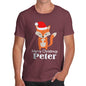 Santa Hat Fox Personalised Men's T-Shirt