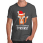 Santa Hat Fox Personalised Men's T-Shirt