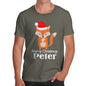 Santa Hat Fox Personalised Men's T-Shirt