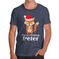 Santa Hat Fox Personalised Men's T-Shirt