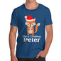 Santa Hat Fox Personalised Men's T-Shirt