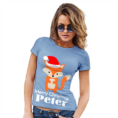 Santa Hat Fox Personalised Women's T-Shirt 