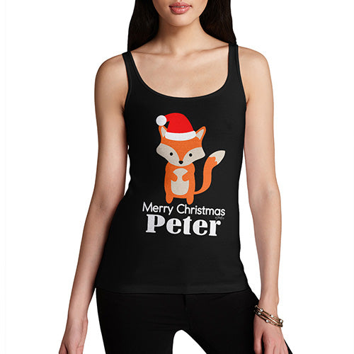 Santa Hat Fox Personalised Women's Tank Top