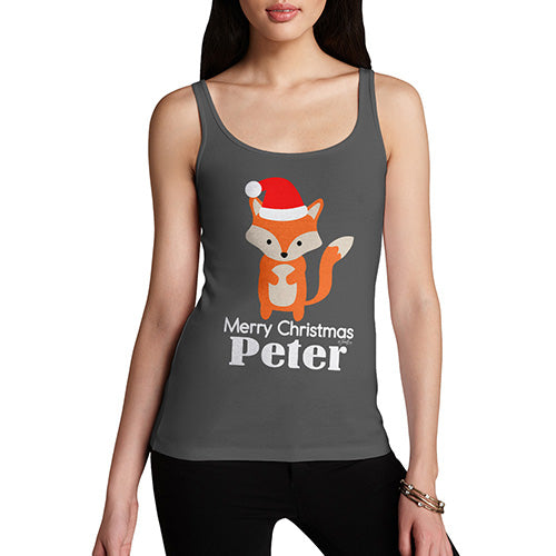 Santa Hat Fox Personalised Women's Tank Top