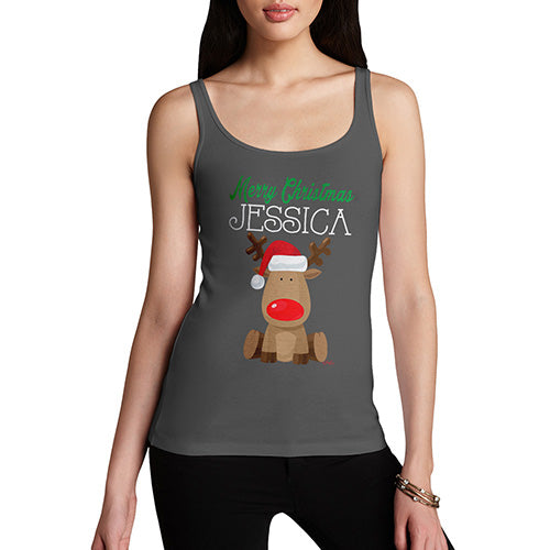 Red Nosed Reindeer Personalised Women's Tank Top