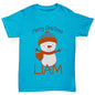 Christmas Snowman Personalised Girl's T-Shirt 