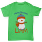 Christmas Snowman Personalised Girl's T-Shirt 