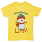 Christmas Snowman Personalised Girl's T-Shirt 