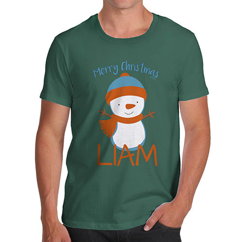 Christmas Snowman Personalised Men's T-Shirt