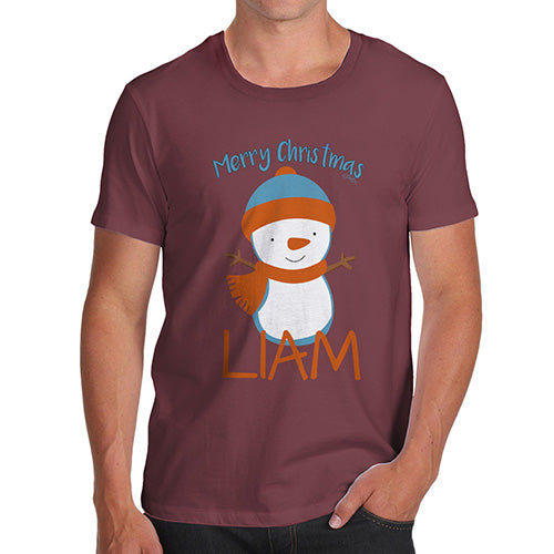 Christmas Snowman Personalised Men's T-Shirt