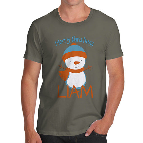 Christmas Snowman Personalised Men's T-Shirt