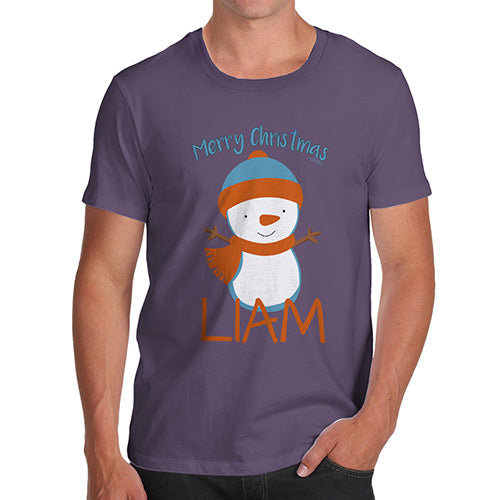 Christmas Snowman Personalised Men's T-Shirt