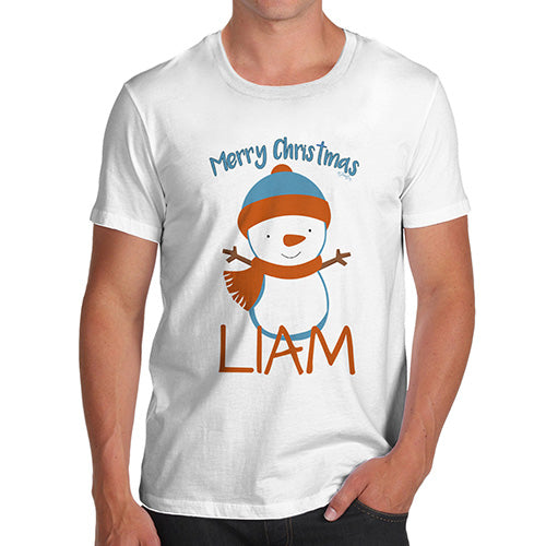 Christmas Snowman Personalised Men's T-Shirt