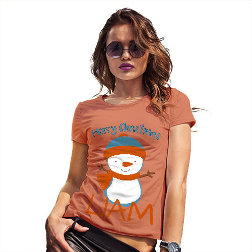 Christmas Snowman Personalised Women's T-Shirt 