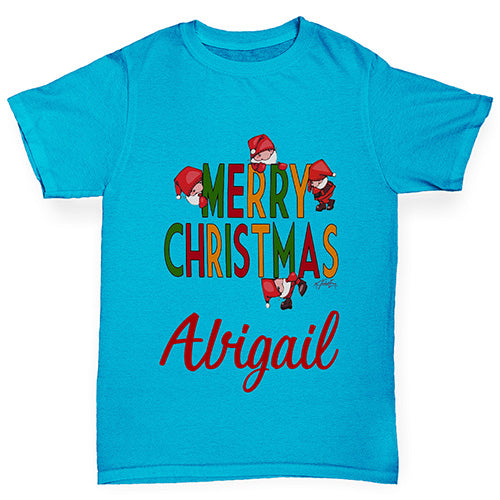 Merry Christmas Personalised Boy's T-Shirt