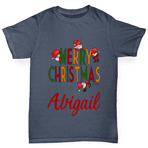 Merry Christmas Personalised Boy's T-Shirt