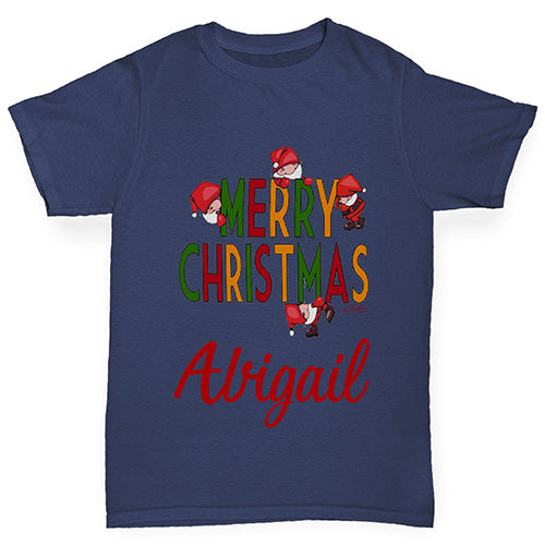 Merry Christmas Personalised Boy's T-Shirt