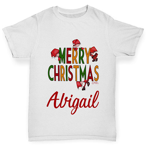 Merry Christmas Personalised Boy's T-Shirt