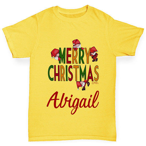 Merry Christmas Personalised Boy's T-Shirt