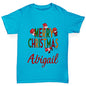 Merry Christmas Personalised Girl's T-Shirt 