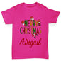Merry Christmas Personalised Girl's T-Shirt 