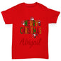 Merry Christmas Personalised Girl's T-Shirt 