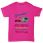Personalised Merry Christmas Caravan Girl's T-Shirt 