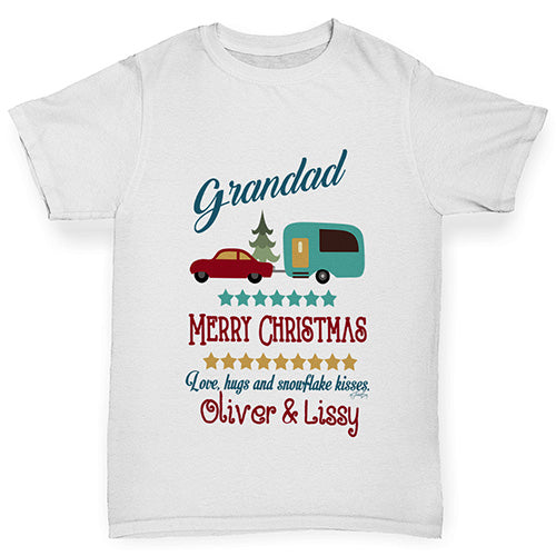 Personalised Merry Christmas Caravan Girl's T-Shirt 