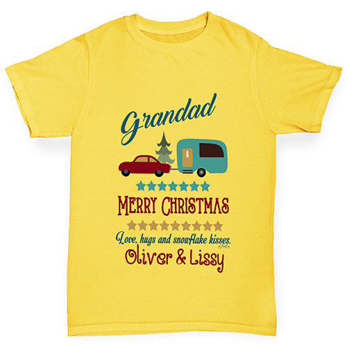 Personalised Merry Christmas Caravan Girl's T-Shirt 