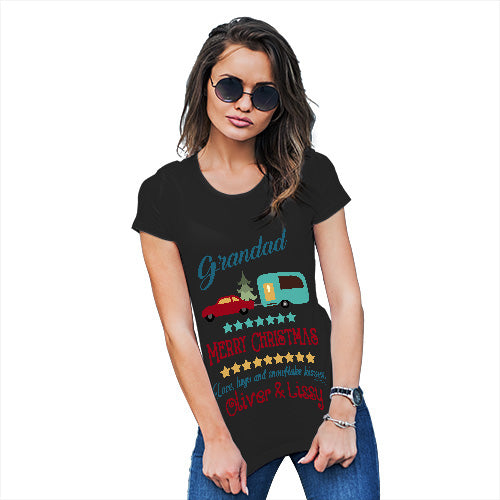 Personalised Merry Christmas Caravan Women's T-Shirt 