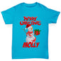 Merry Christmas Snowman Personalised Girl's T-Shirt 