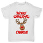 Merry Christmas Reindeer Personalised Boy's T-Shirt