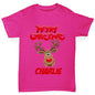 Merry Christmas Reindeer Personalised Girl's T-Shirt 