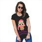 Pink Christmas Owl Personalised Women's T-Shirt 