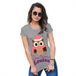 Pink Christmas Owl Personalised Women's T-Shirt 