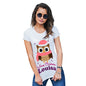 Pink Christmas Owl Personalised Women's T-Shirt 