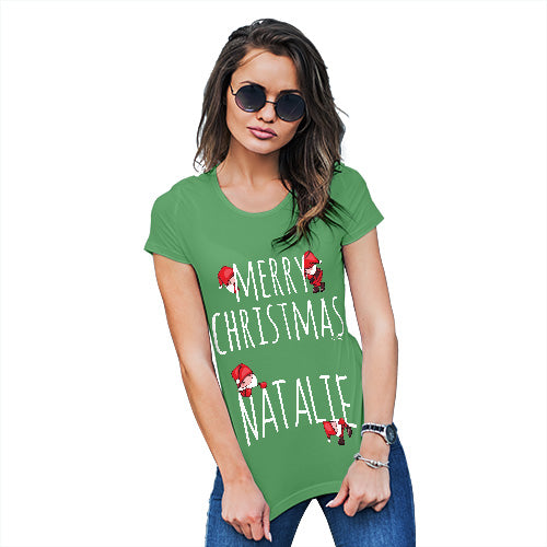 Merry Christmas Santa's Elves Personalised Women's T-Shirt 