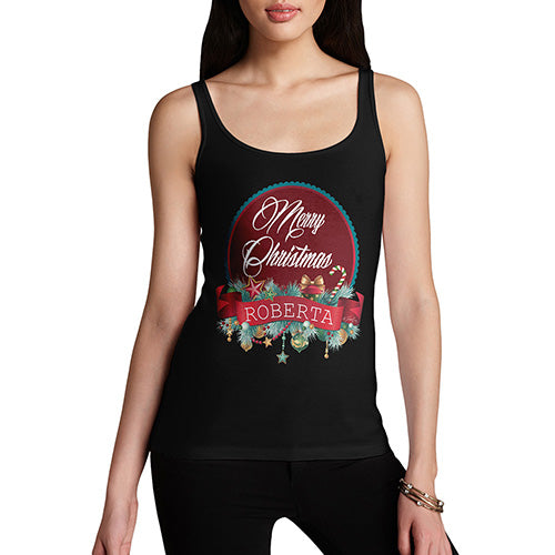 Merry Christmas Wreath Personalised Women's Tank Top