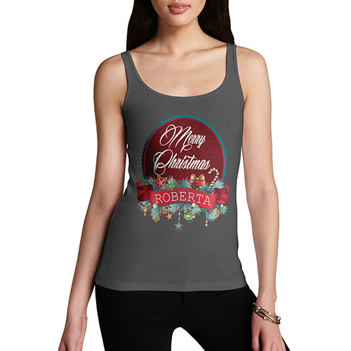 Merry Christmas Wreath Personalised Women's Tank Top