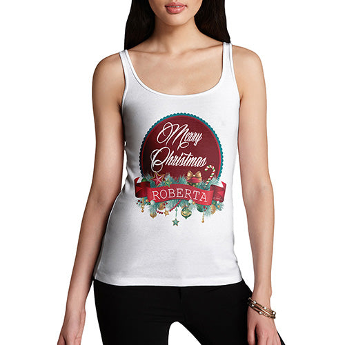 Merry Christmas Wreath Personalised Women's Tank Top