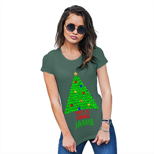 Merry Christmas Periodic Table Geek Personalised Women's T-Shirt 
