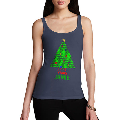 Merry Christmas Periodic Table Geek Personalised Women's Tank Top