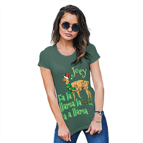 Fa La Llama Funny Christmas Personalised Women's T-Shirt 