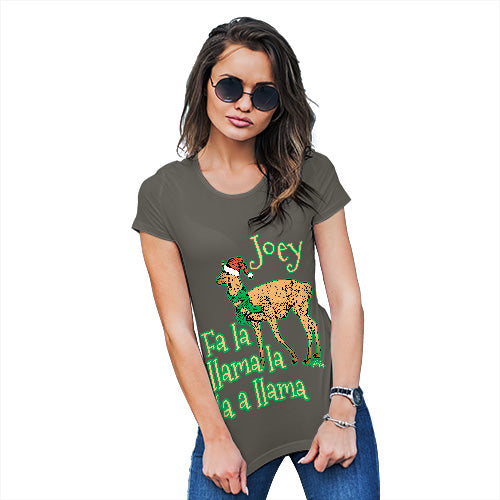 Fa La Llama Funny Christmas Personalised Women's T-Shirt 