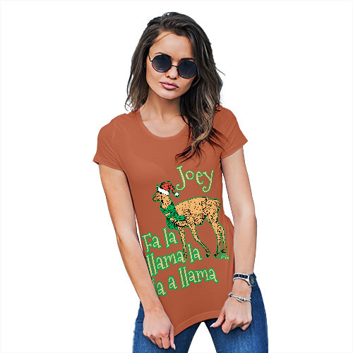 Fa La Llama Funny Christmas Personalised Women's T-Shirt 