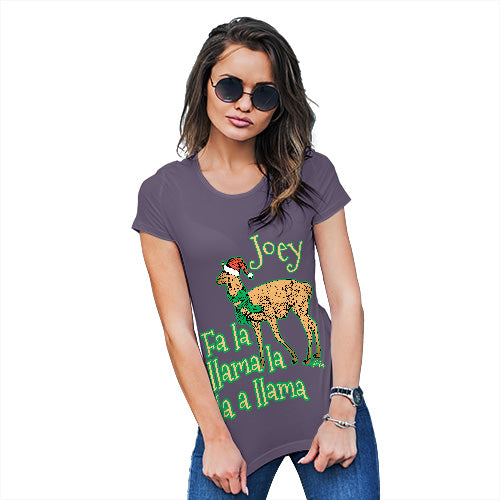 Fa La Llama Funny Christmas Personalised Women's T-Shirt 