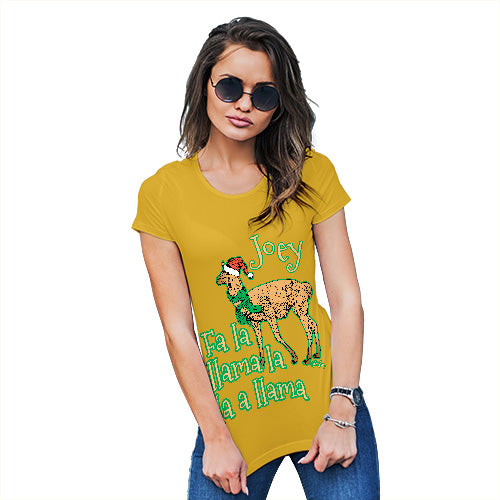 Fa La Llama Funny Christmas Personalised Women's T-Shirt 