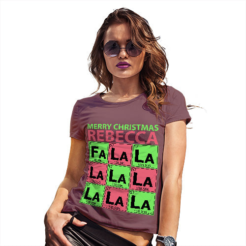 Periodic Table Fa La La Christmas Geek Personalised  Women's T-Shirt 