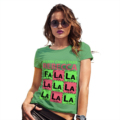 Periodic Table Fa La La Christmas Geek Personalised  Women's T-Shirt 
